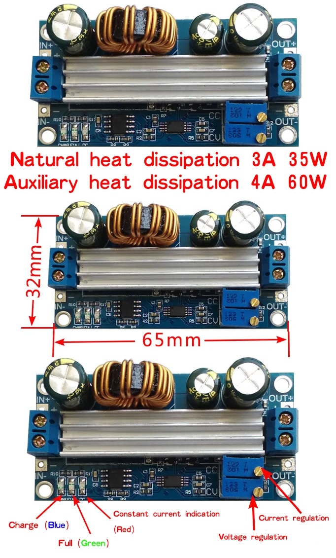 Fuente DC-DC 2-24v. Salida 3-30v. 4A.Ajustable